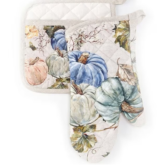 NWT Southern Living Festive Fall Collection Heirloom Pumpkin Oven Mitt and Apron - Picture 3 of 7